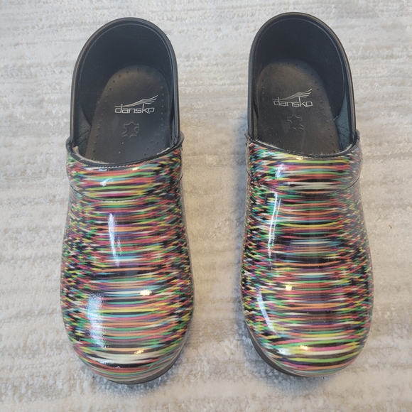 Dansko | Shoes | Size 39 Dansko Colorful Striped Clogs | Poshmark